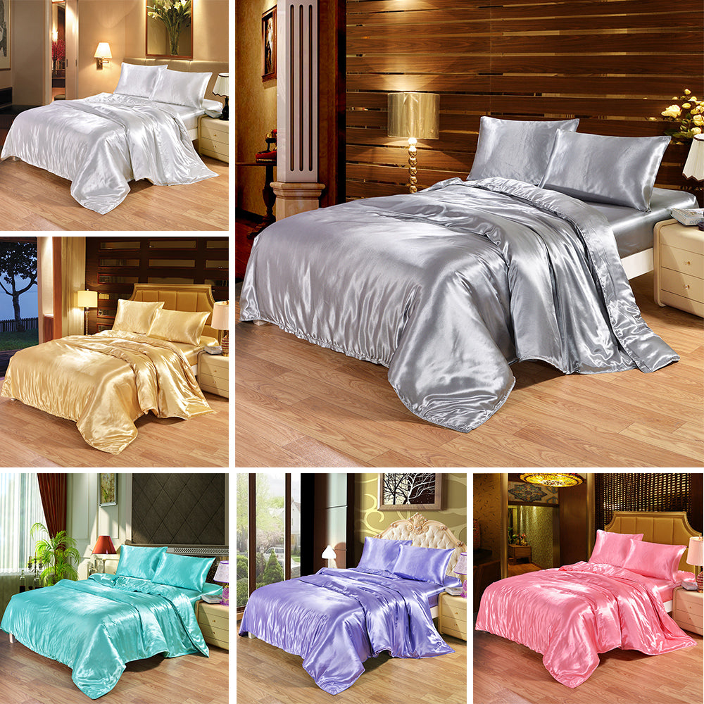 Luxury Satin Silk Duvet Cover 3 pcs Set