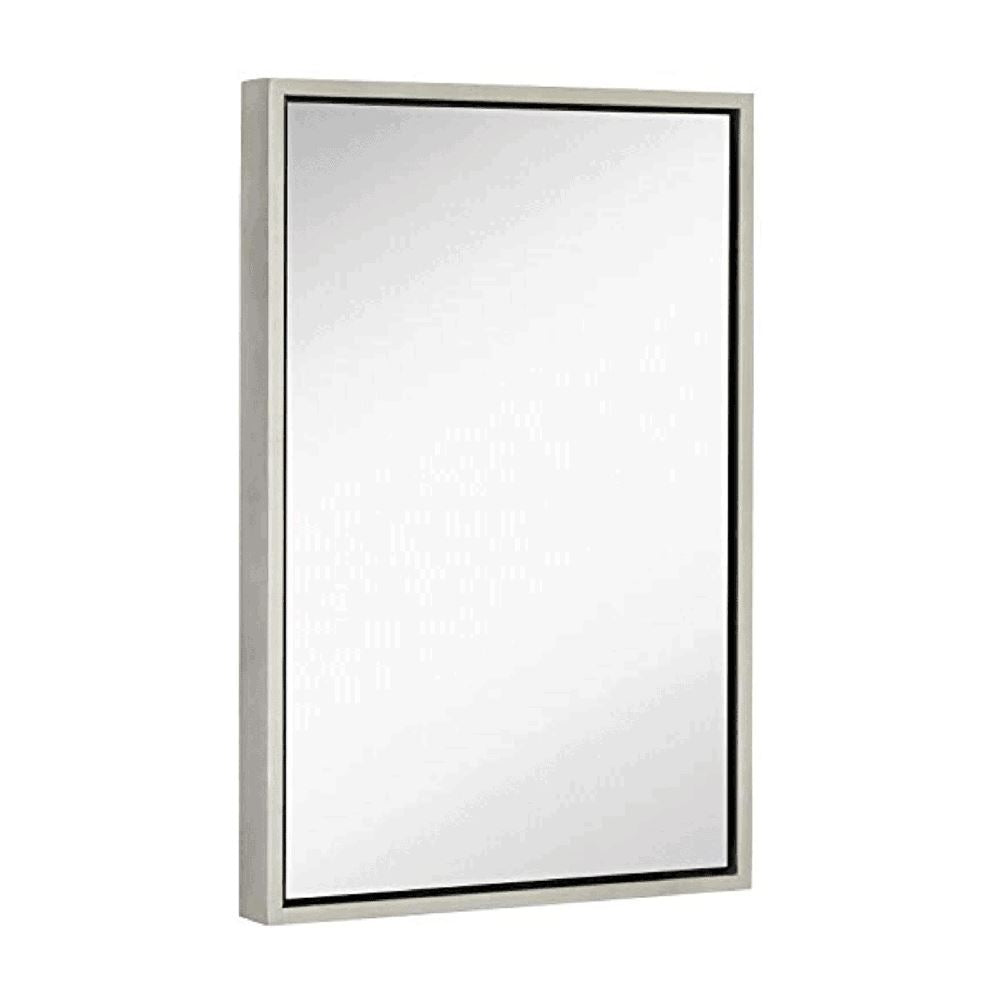 Clean Large Modern Antiqued Silver Frame Wall Mirror