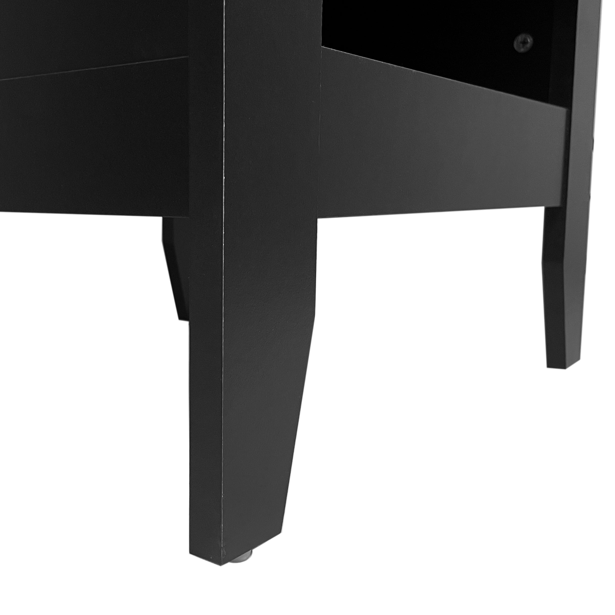 Cleary Contemporary Faux Wood Nightstand with Drawer