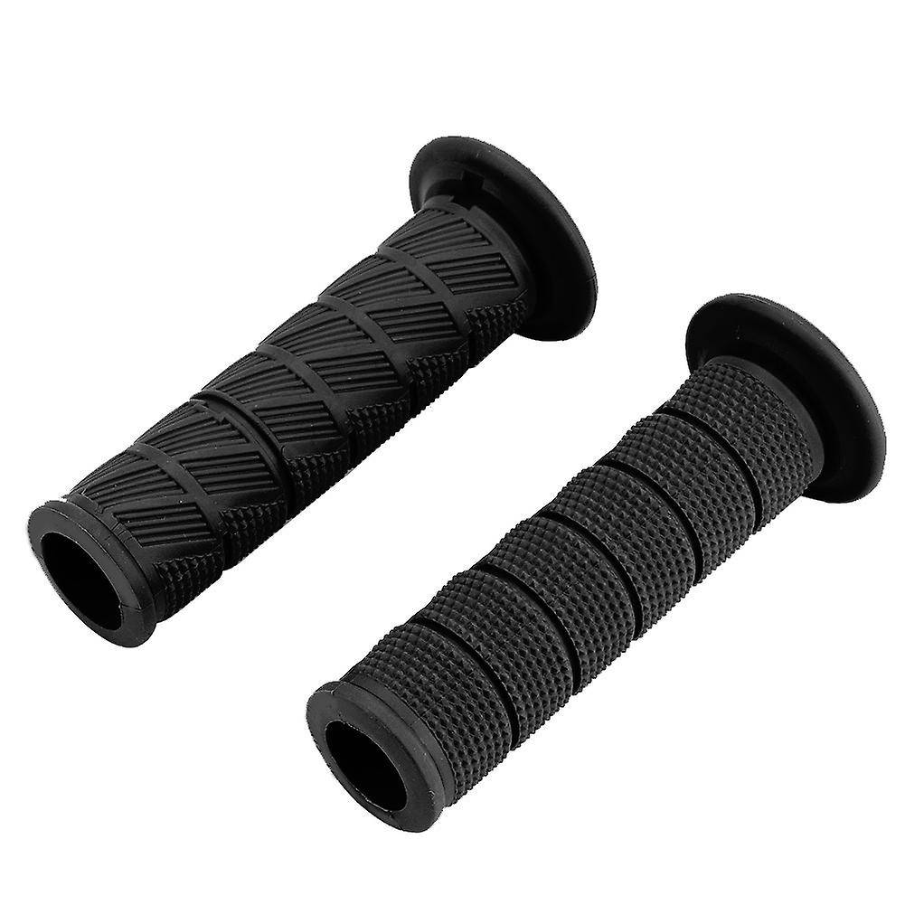 2pcs 22mm Universal Vintage Motorcycle Handlebar Grips Diagonal Handle Bar Ends (black)