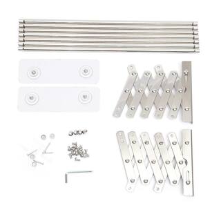 YIYIBYUS 31.5 in. x 5.7 in. Silver Stainless Steel Folding Telescopic Towel Rack Garment Rack HG-ZTYJ-6572