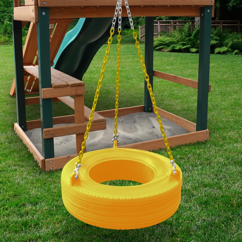 Gorilla Playsets 360 Degree Turbo Tire Swing with Swivel and Coated Chains   27\