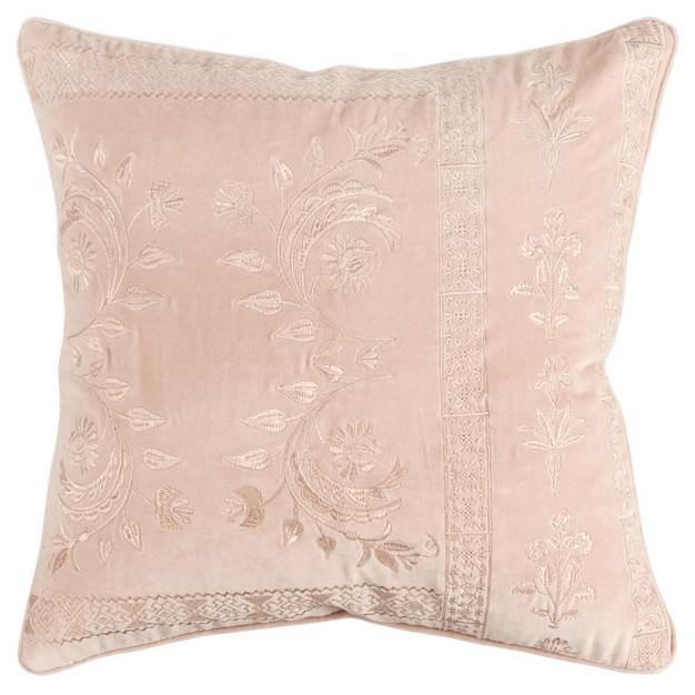 Oversize Poly Filled Solid Square Throw Pillow Cover Blush Rizzy Home