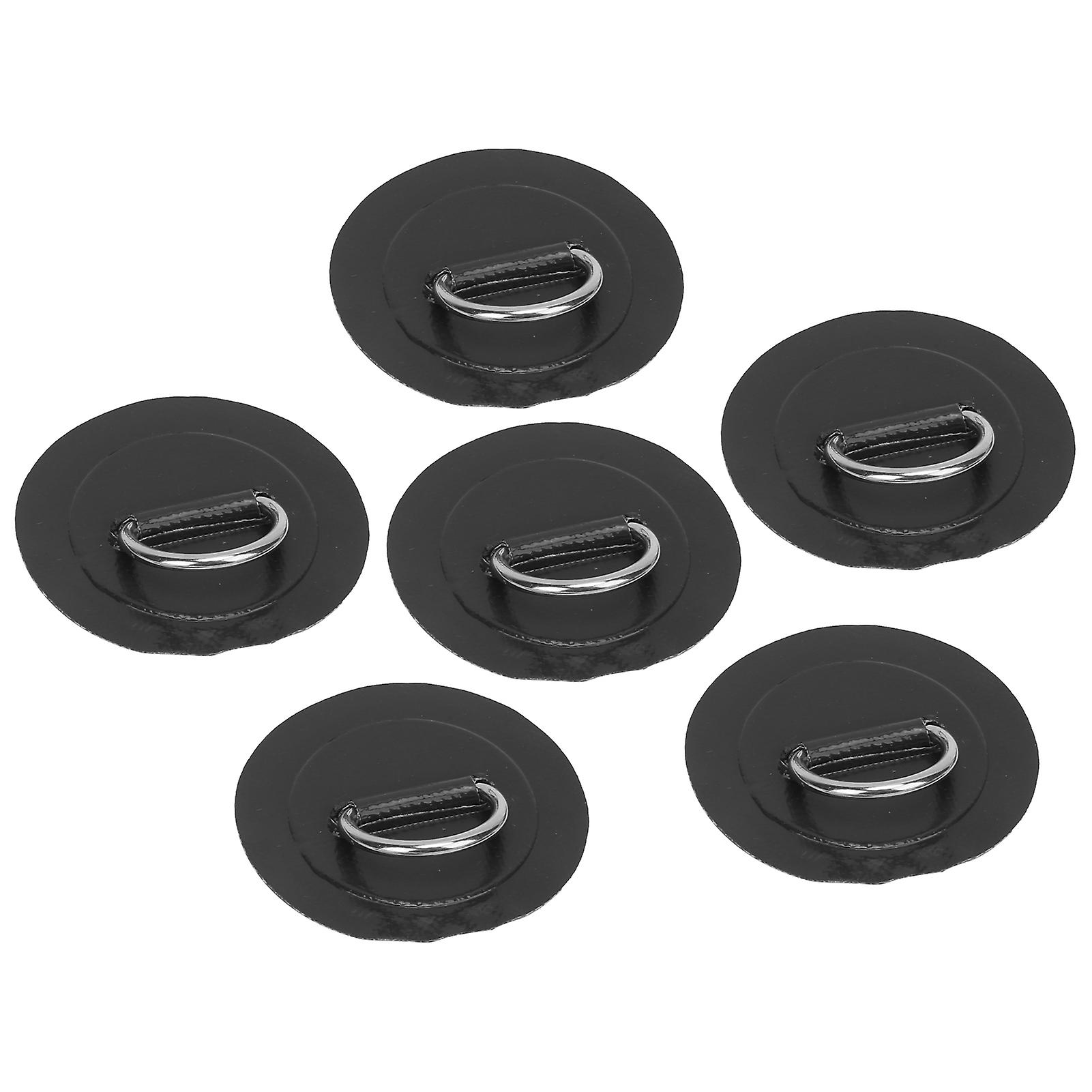 6 Pcs Inflatable Boat Dring Pad Patch Pvc Durable Marine Stainless Steel Fixed Buckleblack