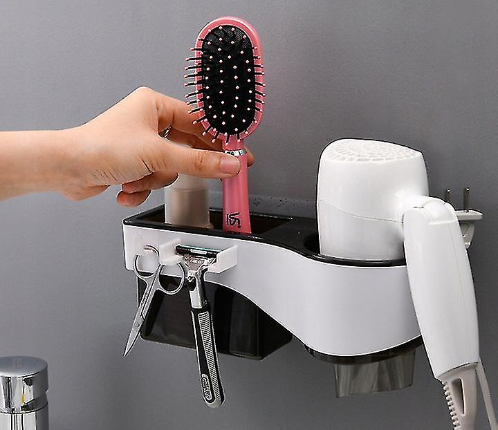 Perforation-free Hair Dryer Storage Rack For Bathroom Blue)