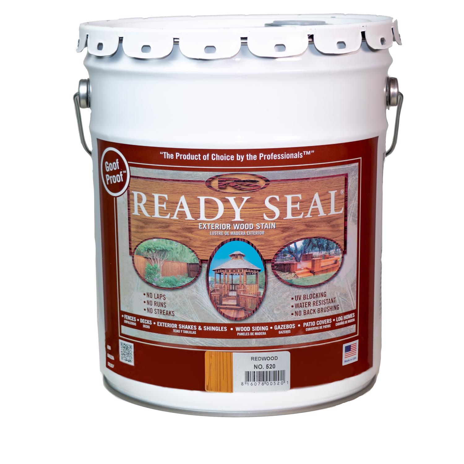 Ready Seal Goof Proof Semi-Transparent Redwood Oil-Based Penetrating Wood Stain/Sealer 5 gal