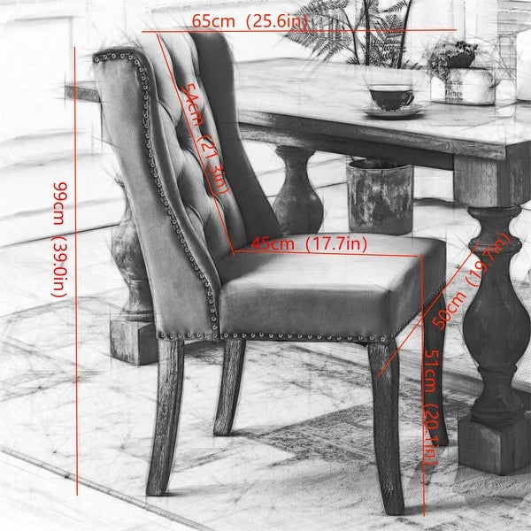 Wingback Dining Chair Set of 2