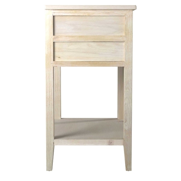 Distressed Mindi Wood Three-Drawer Side Table