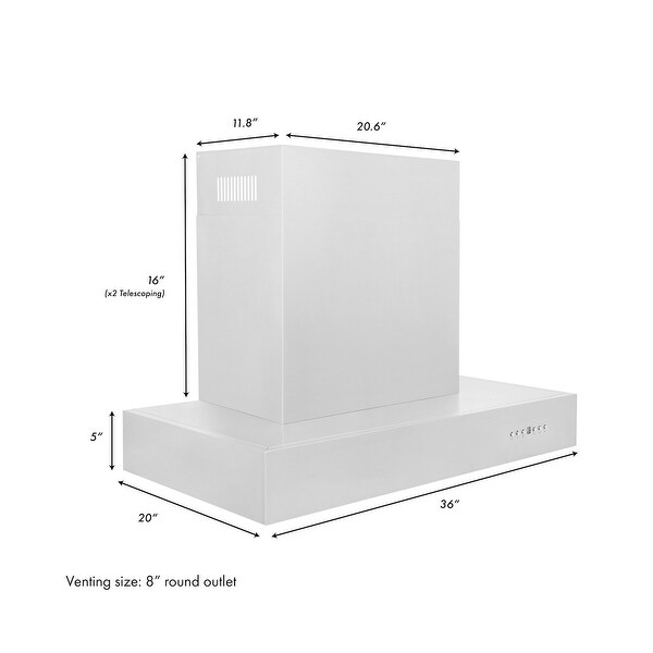 ZLINE Convertible Professional Wall Mount Range Hood in Stainless Steel