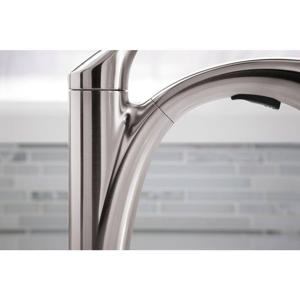 KOHLER Mistos Single-Handle Pull-Out Sprayer Kitchen Faucet In Stainless Steel K-R72510-SD-VS