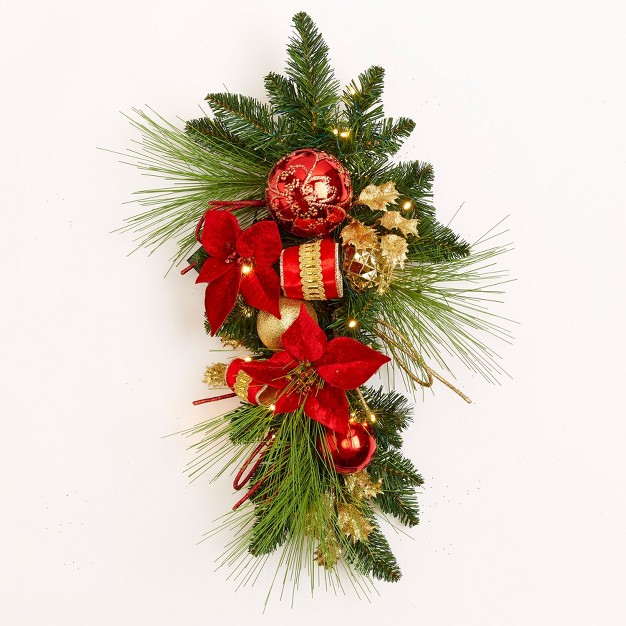 Brylanehome Pre lit Ribbon Christmas Collection Christmas Wreath