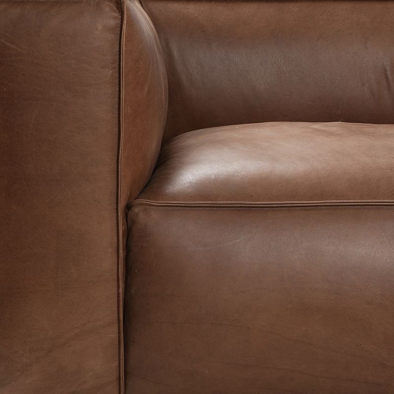 F.c Design Leather Stationary Sofa