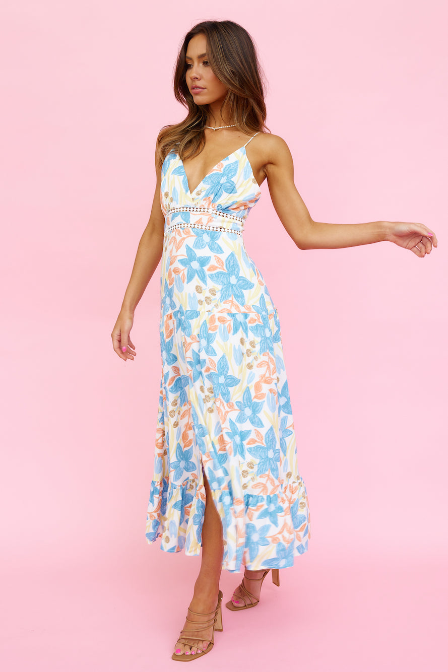 Beach Sunsets Midi Dress Blue