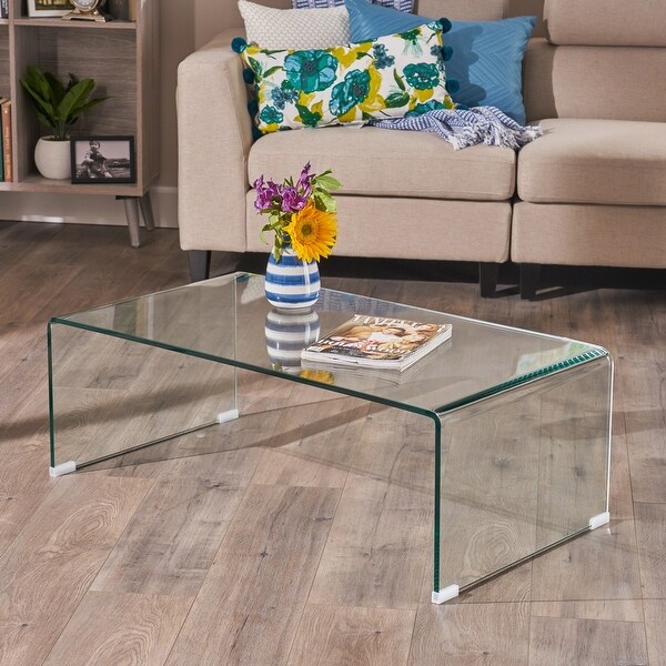 Ramona Solid Glass Rectangle Coffee Table by Christopher Knight Home - 39.37