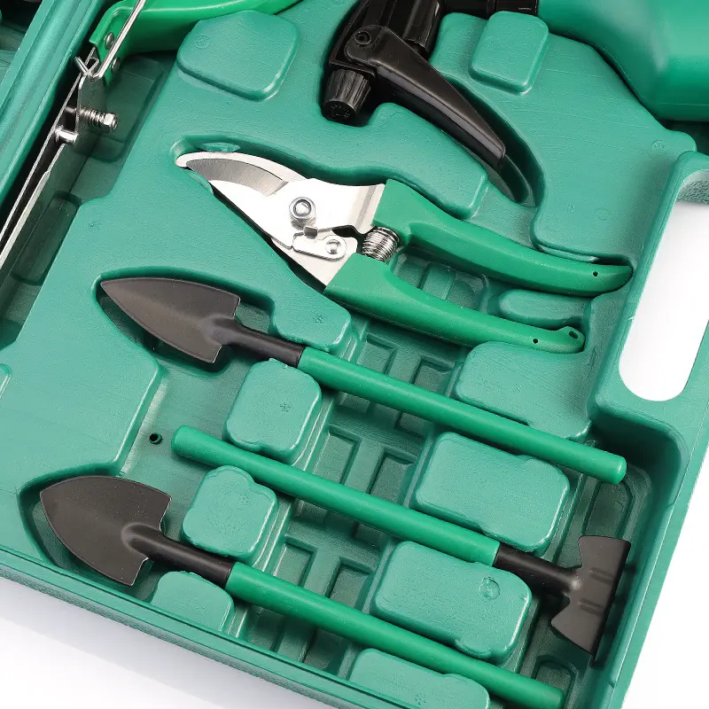 Custom Printing Garden Hand Tools Set Handle General Tool Set Household Hand Kit With Plastic Toolbox Storage Case