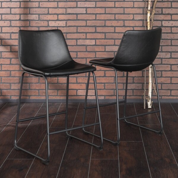 Bar Stool， Black， Set of 2