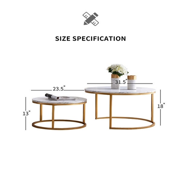 Modern Nesting coffee table， metal frame with walnut top