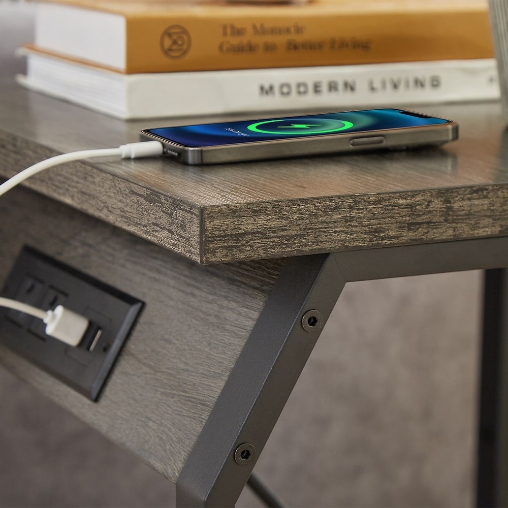 End Table with Charging Station Set of 2