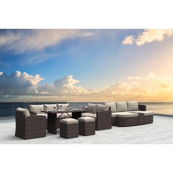 11-piece Patio Conversation Sofa Set and Daybed Set - Overstock - 35454732