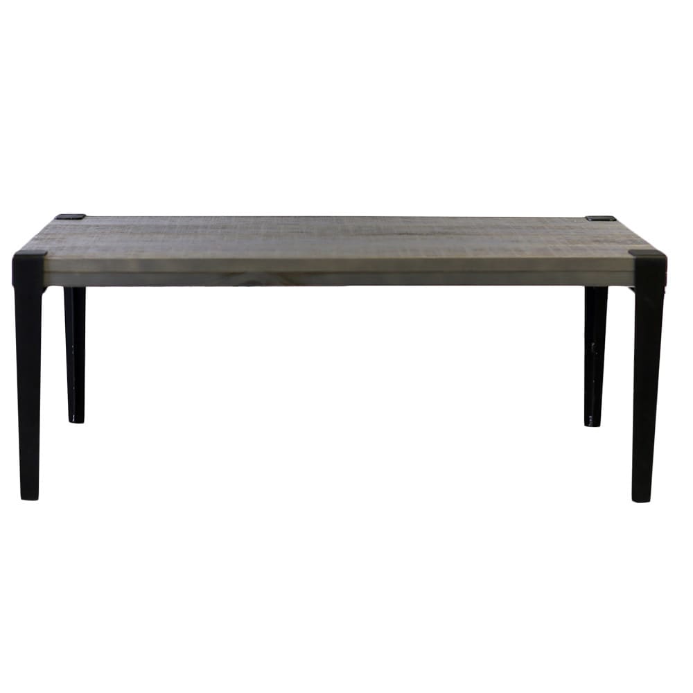 Grey Metal/Wood 20-inch x 42-inch Coffee Table