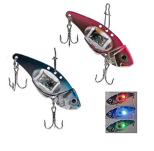 2pcs Vib 80mm 32g Flash Led Light Bait Fishing Lure Light Electronic Fishing Lamp