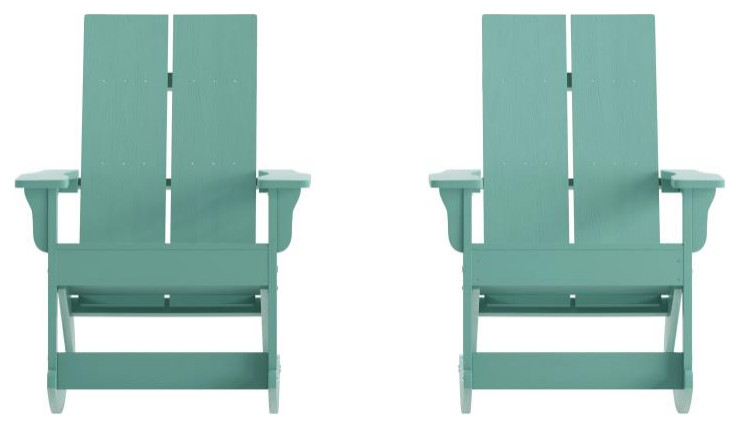 Finn Set of 2 Outdoor Rocking Adirondack Chair Rust Resistant Hardware   Contemporary   Outdoor Rocking Chairs   by Pot Racks Plus  Houzz