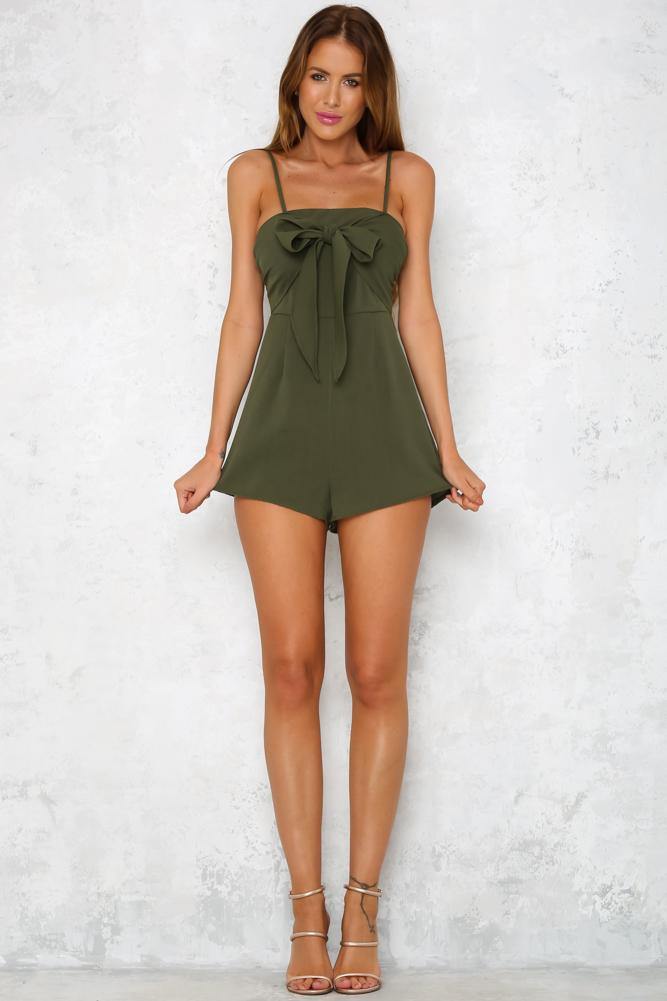 Hello Honolulu Romper Khaki