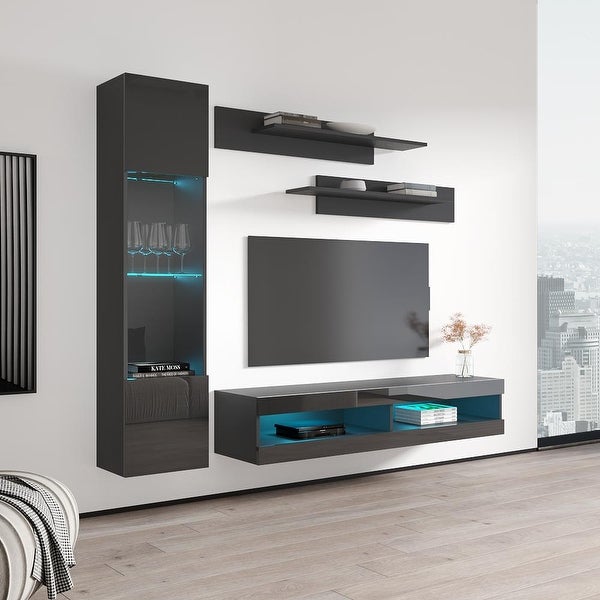 Fly G 34TV Wall Mounted Floating Modern Entertainment Center