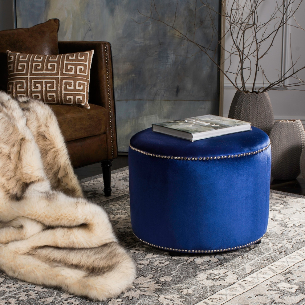 Gina Ottoman  Royal Blue/Black   Contemporary   Footstools And Ottomans   by Rustic Home Furniture Deco  Houzz