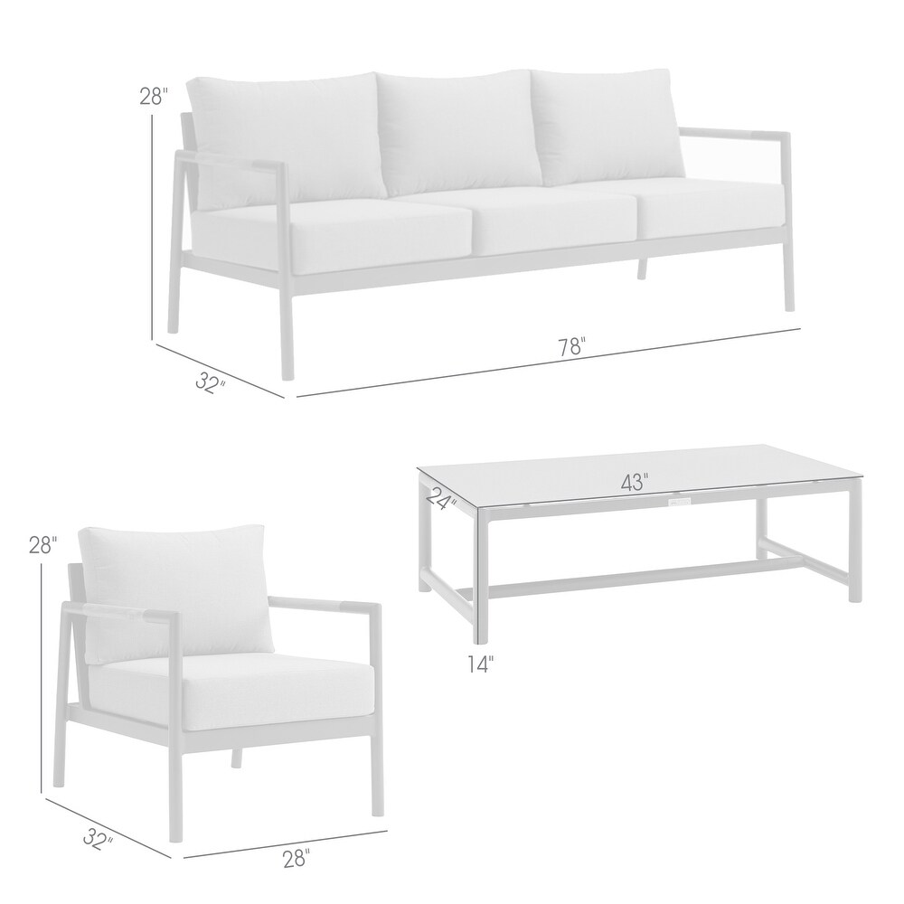 Royal Outdoor 4 Piece Aluminum and Teak Wood Chat Set