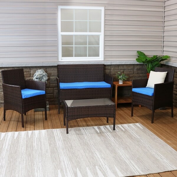 Sunnydaze Dunmore 4Piece Patio Set with Cushions