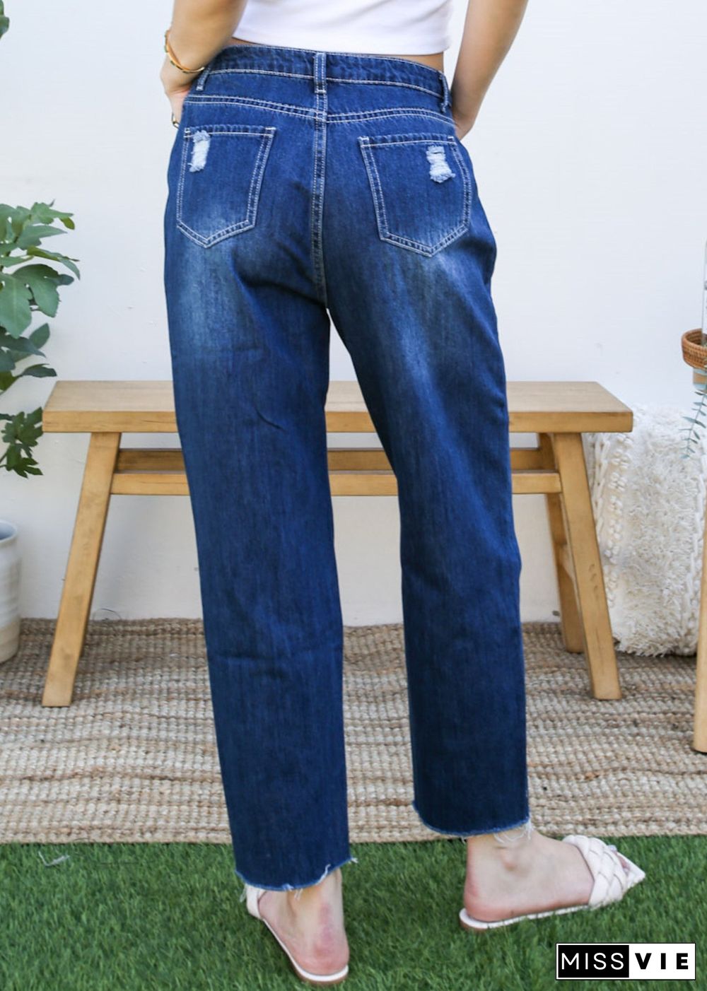 Baggy Distressed Boyfriend Denim Jeans