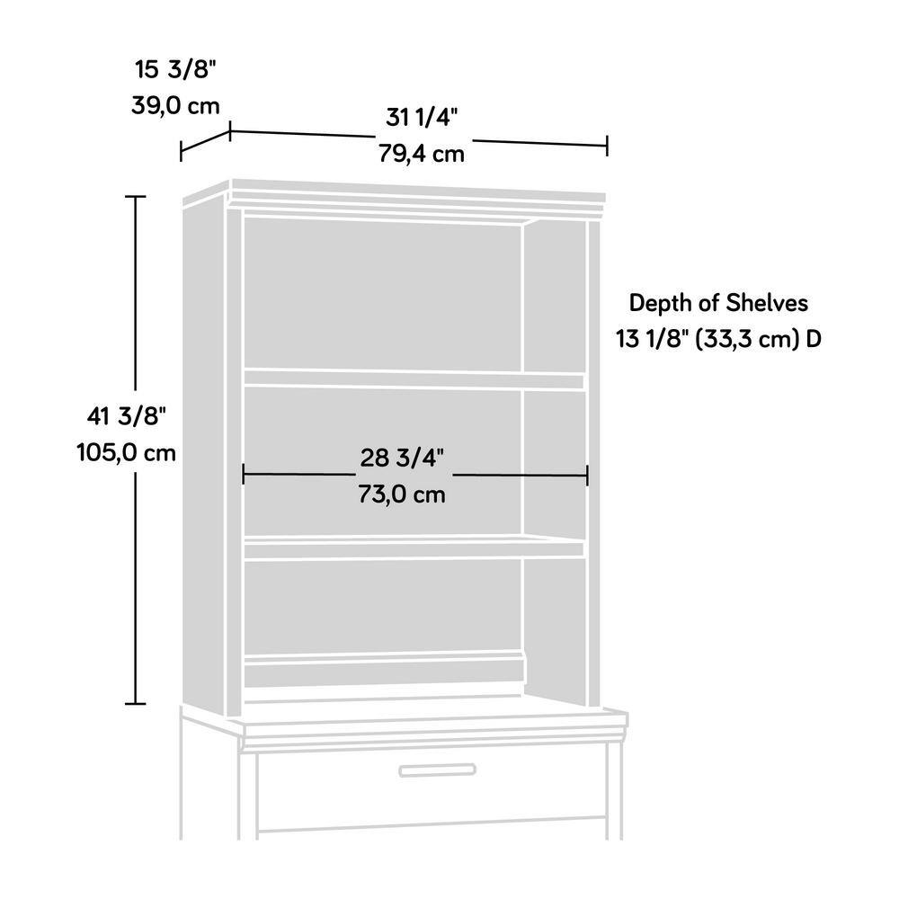 SAUDER Aspen Post 41.339 in. H Prime Oak Library Hutch 427017