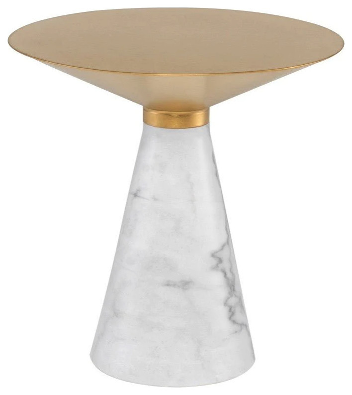 Tara Gold Side Table   Contemporary   Side Tables And End Tables   by Peachtree Fine Furniture  Houzz