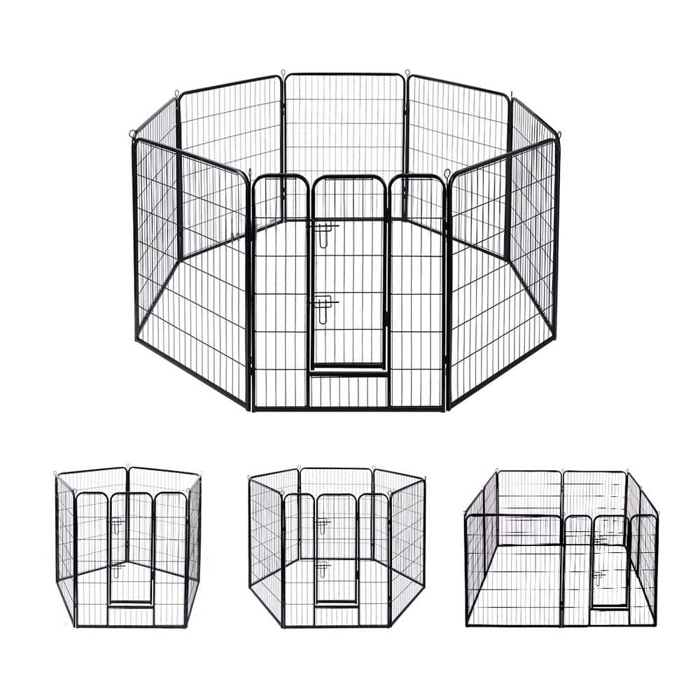 VIVOHOME Metal Foldable Wireless Pet Fence Playpen for Dogs (8-Pieces) X0029NDHBV