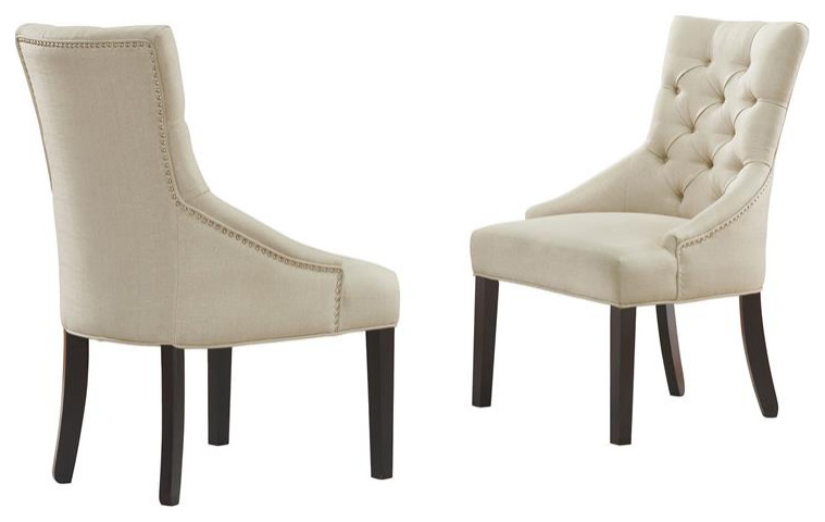 Alaterre Furniture Haeys Tufted Upholstered Dining Chairs   Cream (Set of 2)   Transitional   Dining Chairs   by Trademark Global  Houzz