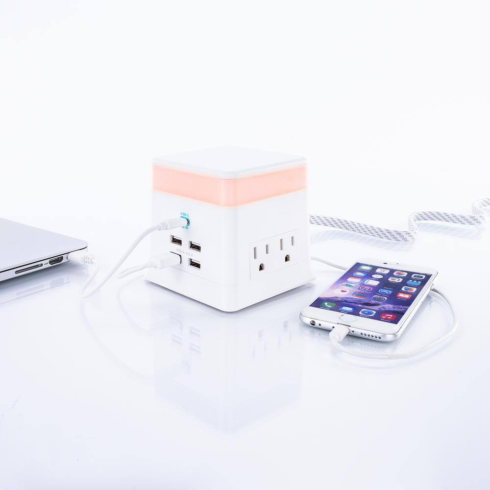 CyberPower 4-Outlet Charge and Glow USB and AC Power Station with Surge Protection and USB-C PS406UC