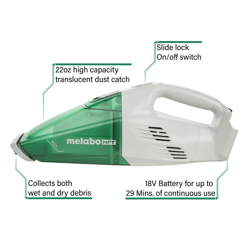 18V Lithium Ion Vacuum (Tool Body Only) ;