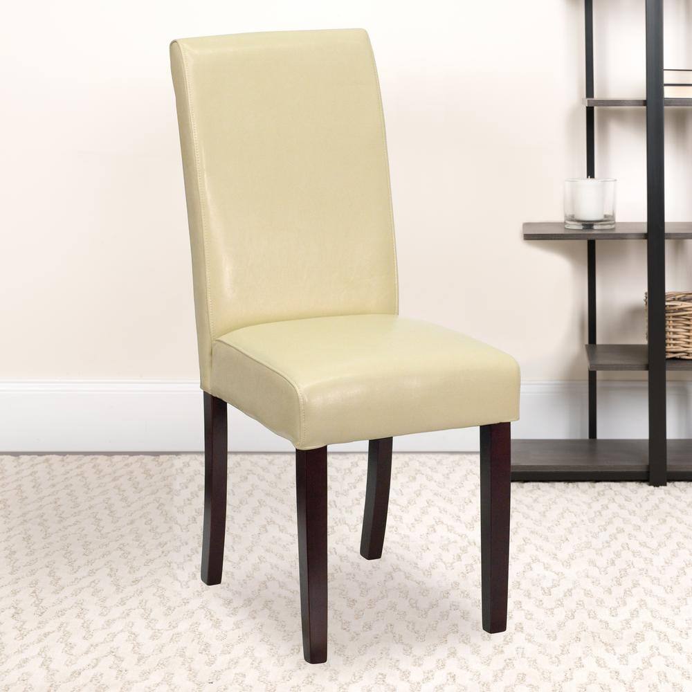 Flash Furniture Ivory Leather Upholstered Parsons Chair BT350IVORY050