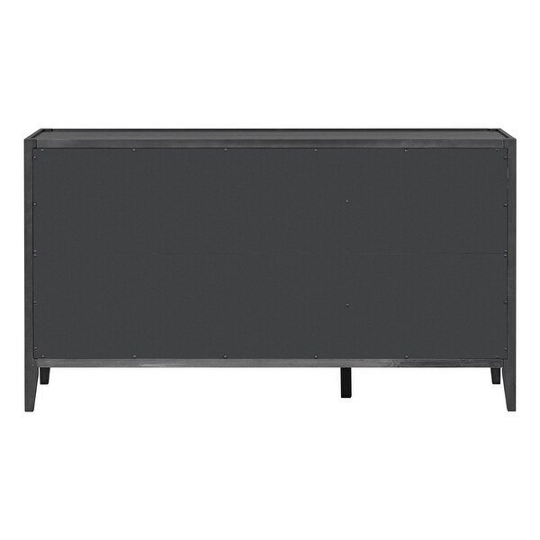 Wooden Sideboard with 3 Metal handles and 3 Doors， Adjustable Shelf