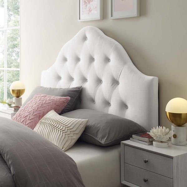 Carson Carrington Labbsand Twin Diamond Tufted Velvet Headboard - - 28494495