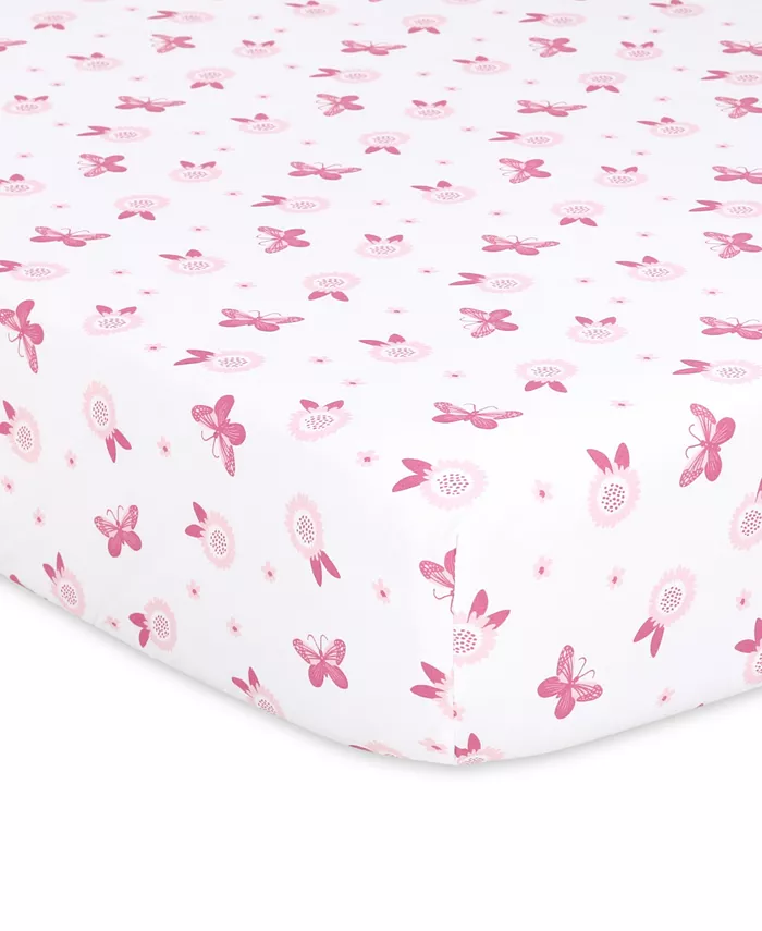 The Peanutshell Butterfly 4 Pack Crib Fitted Sheet Set