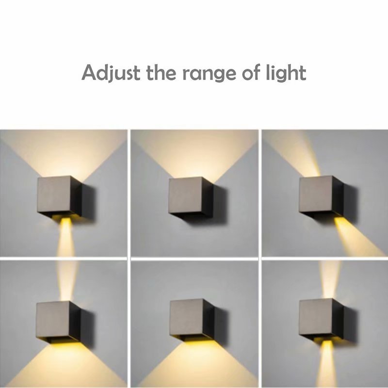 Modern 12W COB LED Waterproof Wall Lamp Cube Adjustable Indoor Outdoor Sconce Lighting Lamp,warm white