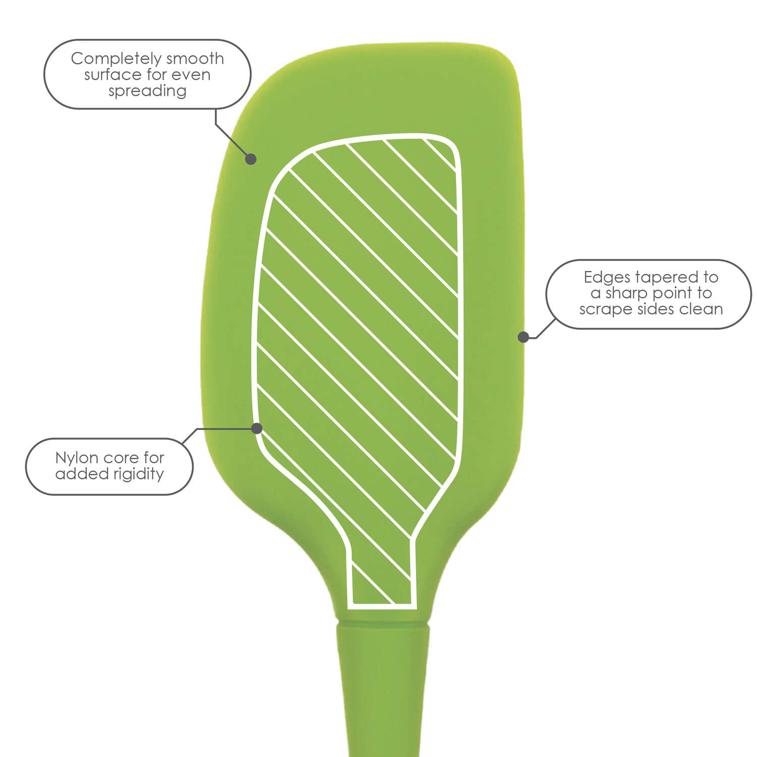 Tovolo Flex-Core Spring Green Silicone/Wood Spatula