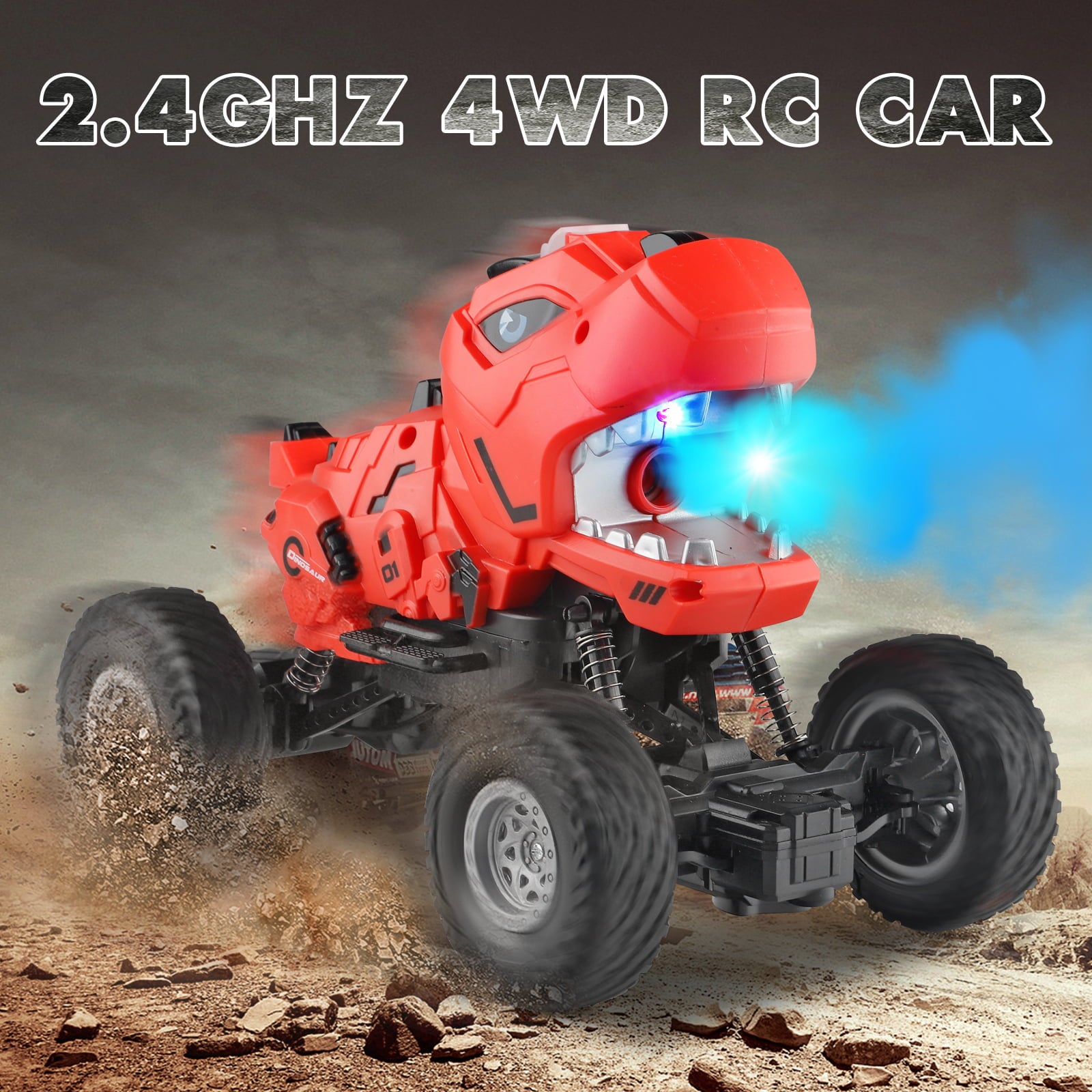 Dinosaur Remote Control Car Monster Trucks RC Car Toys for Boys Kids and Toddlers 1:16 Scale Christmas Brithday Gifts