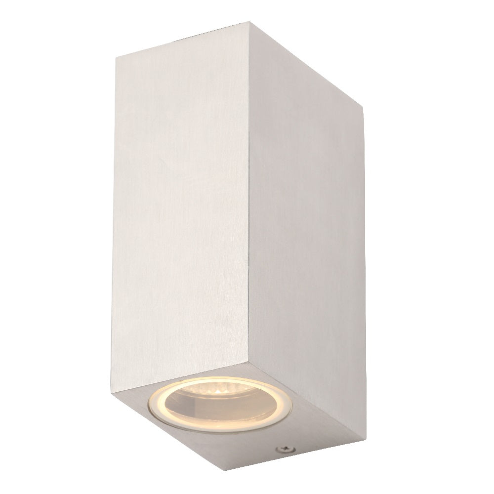 Forum ZN-31759-POLALU Polished Aluminium Outdoor Modern Square Up & Down Wall Light IP44