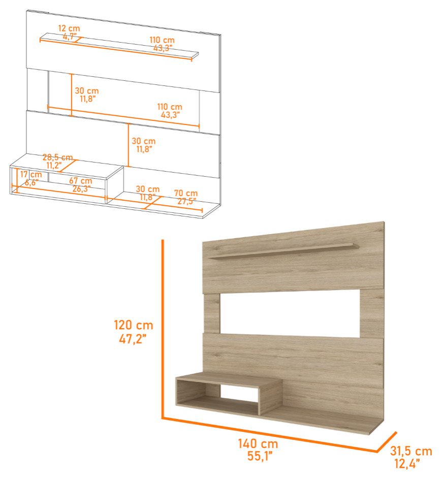 Cabos Floating Entertainment Center   Transitional   Entertainment Centers And Tv Stands   by FM FURNITURE LLC  Houzz