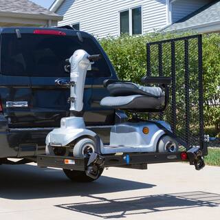 SILVER SPRING 500 lbs. Capacity Hitch-Mounted Folding Steel Wheelchair or Scooter Carrier with 42 in. L Ramp SC400-V2