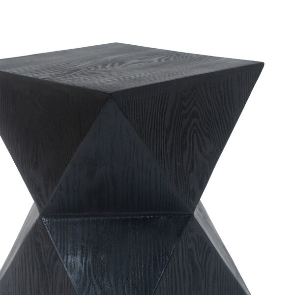 Prismatic WoodLike Grain Indoor Outdoor Lightweight Concrete Side Table