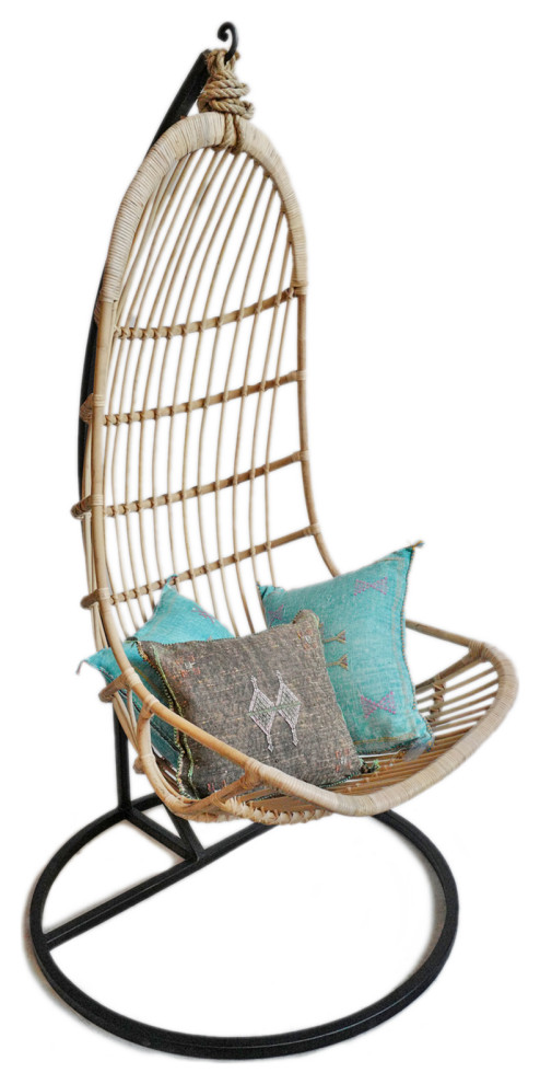 Bamboo Hanging Scoop Chair   Tropical   Hanging Chairs   by Design Mix Furniture  Houzz